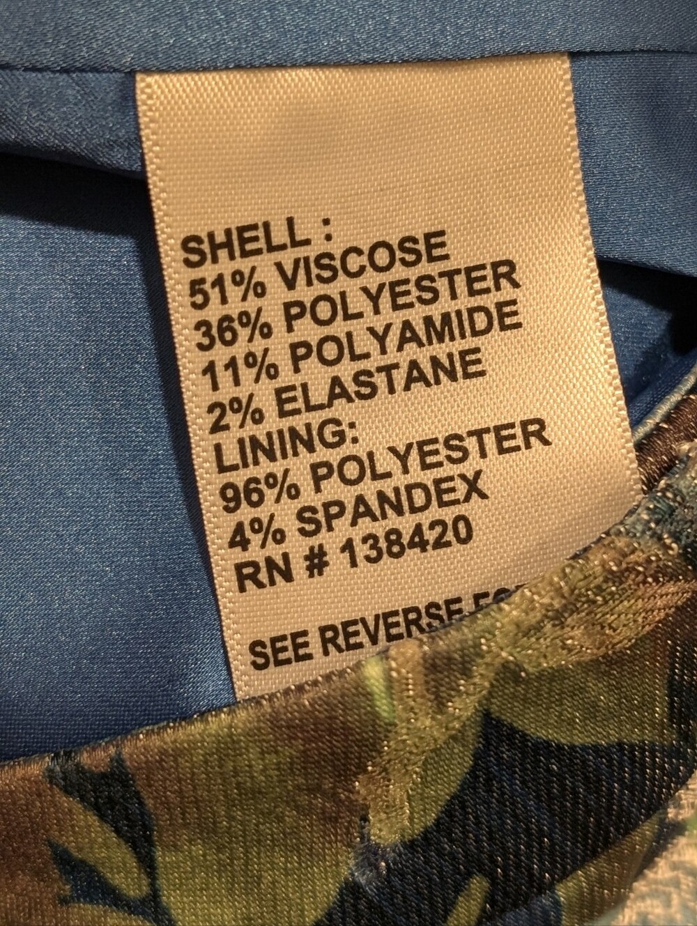 Carlisle Collection Tuleries Imperial Blue Floral Pencil Skirt Viscose Blend - 4 - Picture 9 of 9